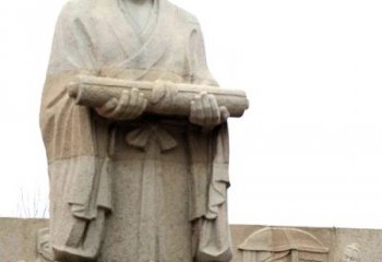 中国历史名人北宋绘画大师清明上河图画家张择端汉白玉石雕像