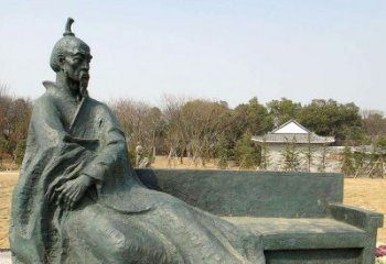 中国明末清初知名画家八大山人（朱耷）雕塑塑像-公园历史名人铜雕像
