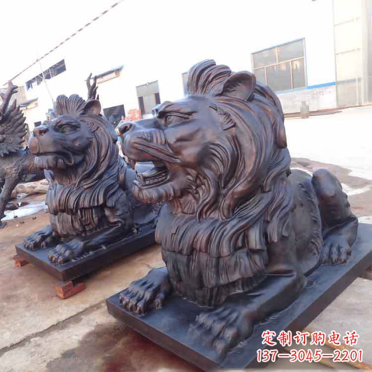 铸铜港币狮子铜雕塑