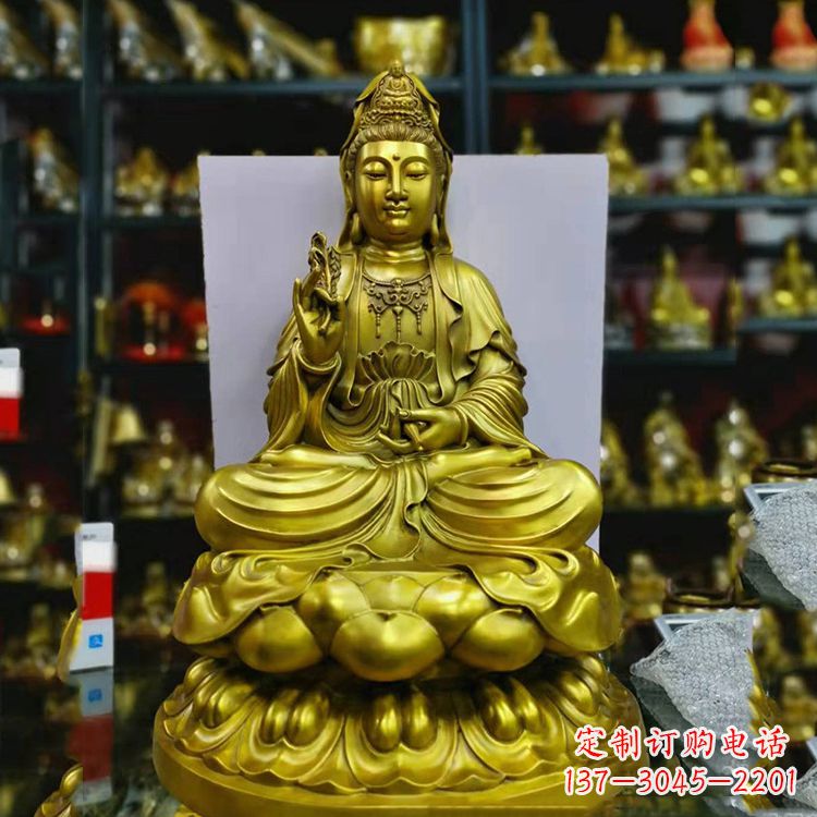 铸铜观音菩萨佛像雕塑