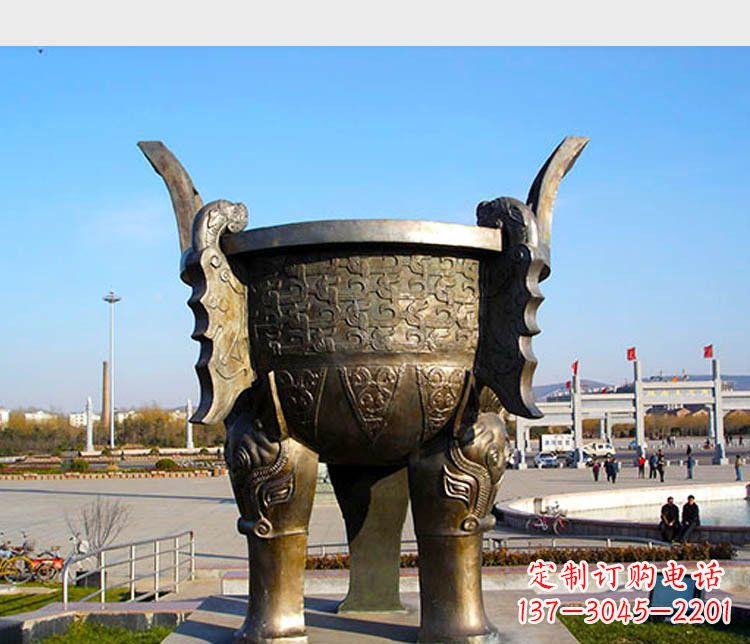 铸铜广场圆形景观香炉