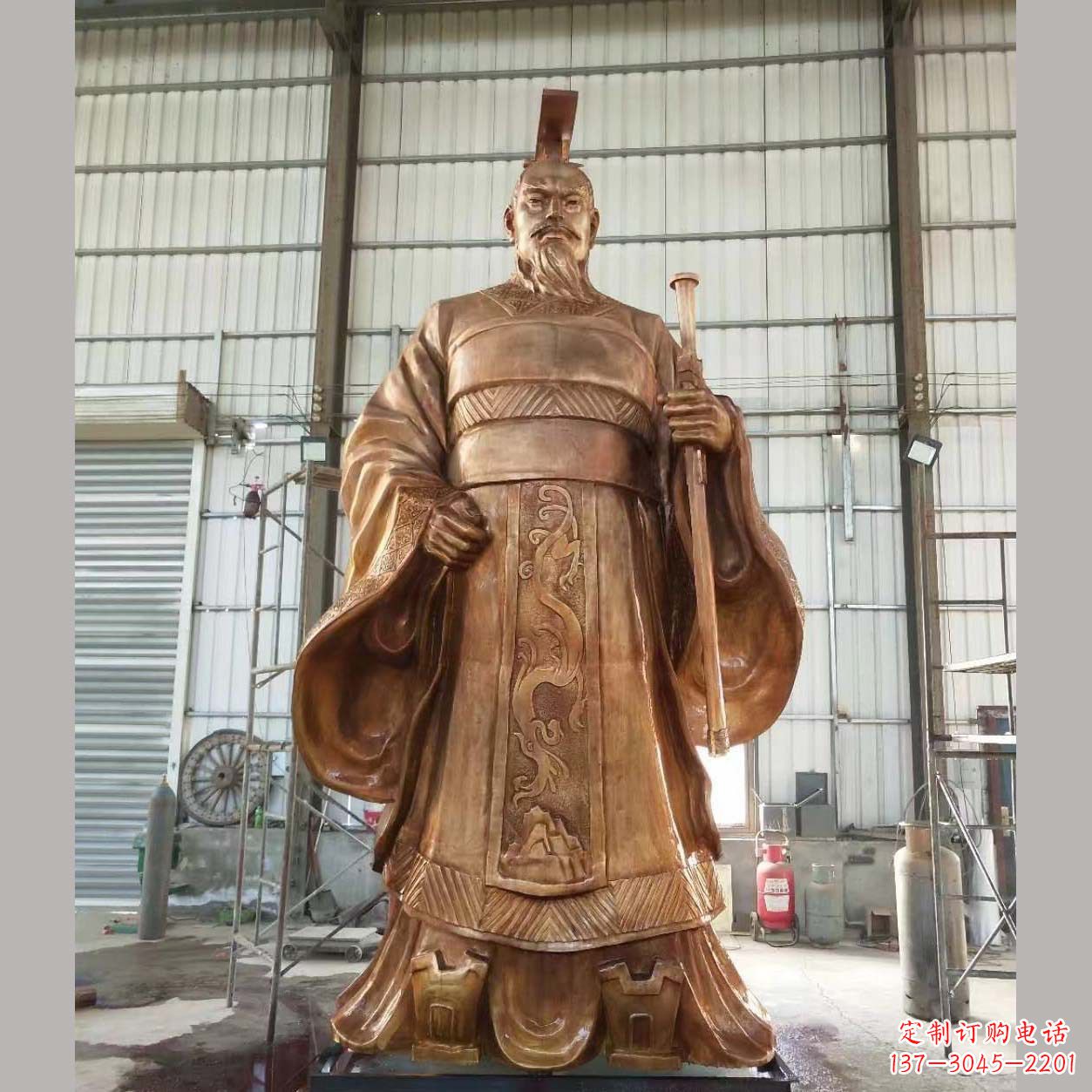 铸铜汉武帝雕塑
