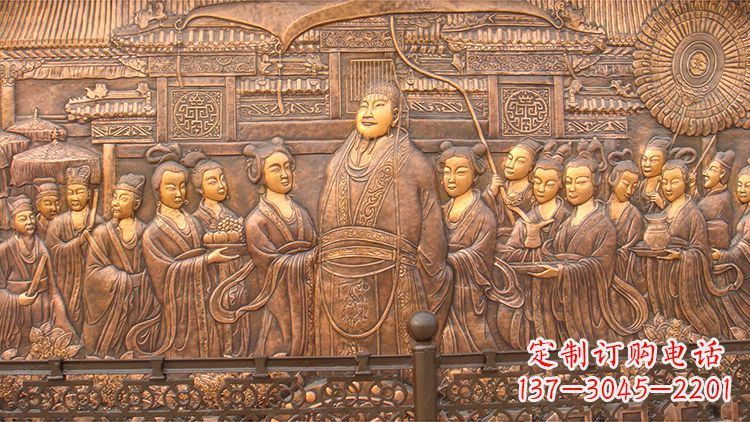 铸铜汉武大帝浮雕壁画