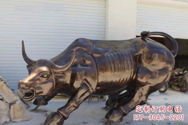 铸铜华尔街牛雕塑 (2)