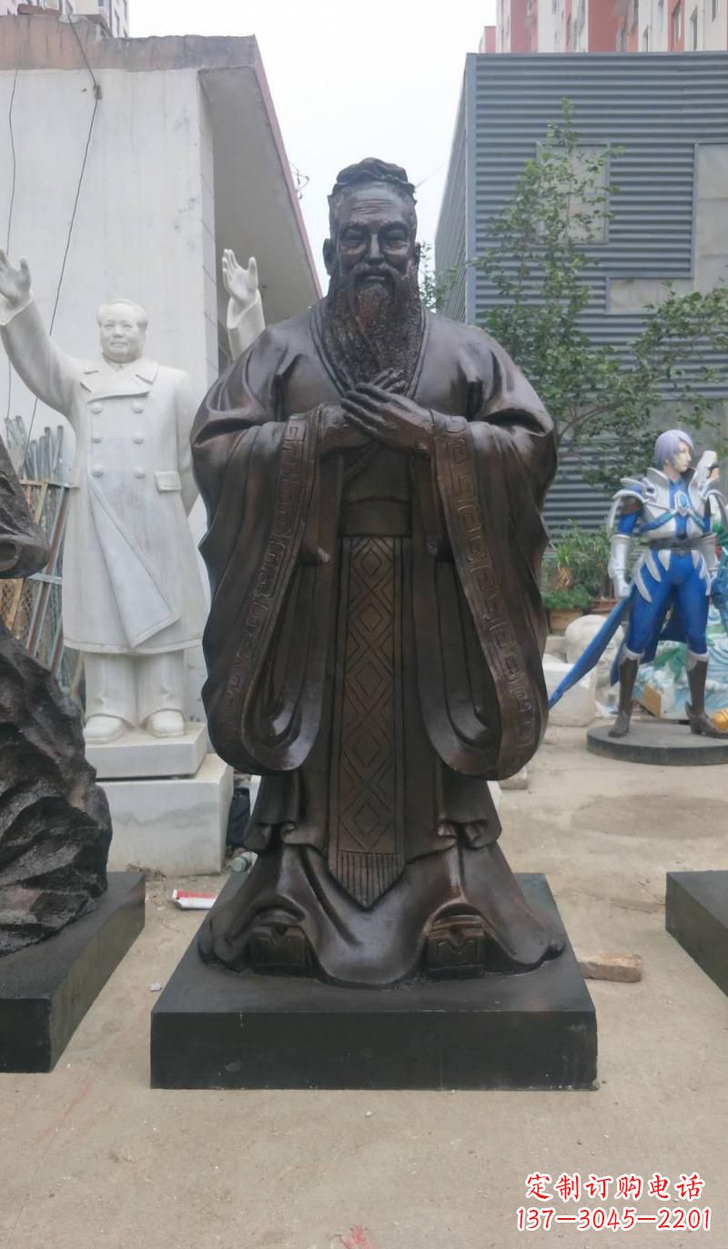 铸铜孔子雕塑