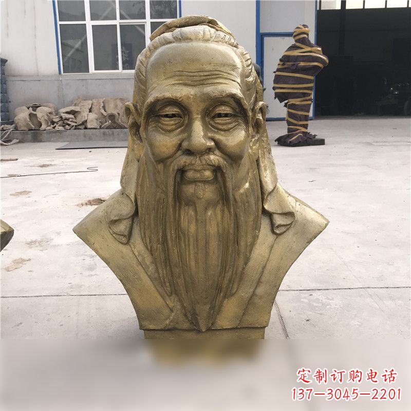铸铜孔子胸像雕塑