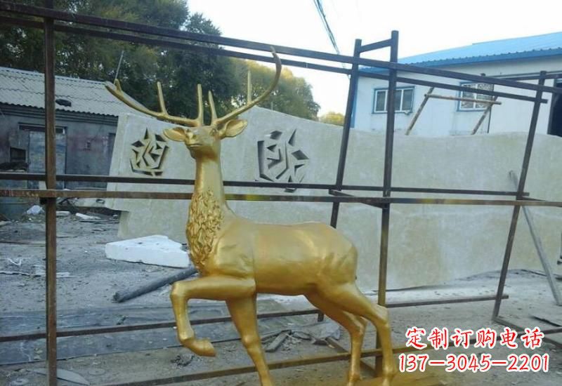 铸铜梅花鹿雕塑