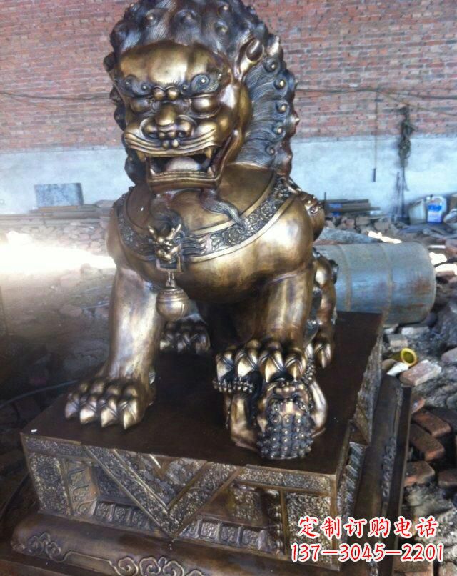 铸铜母子狮子雕塑