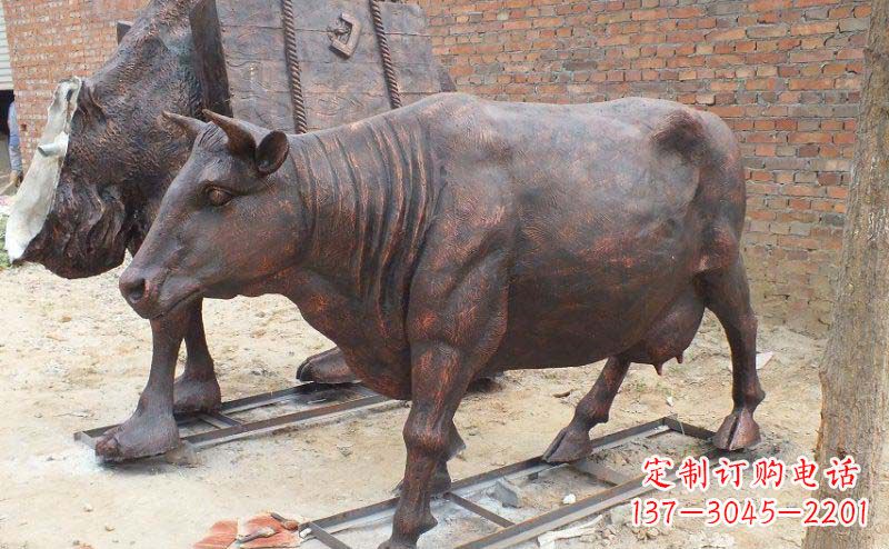 铸铜奶牛公园动物铜雕