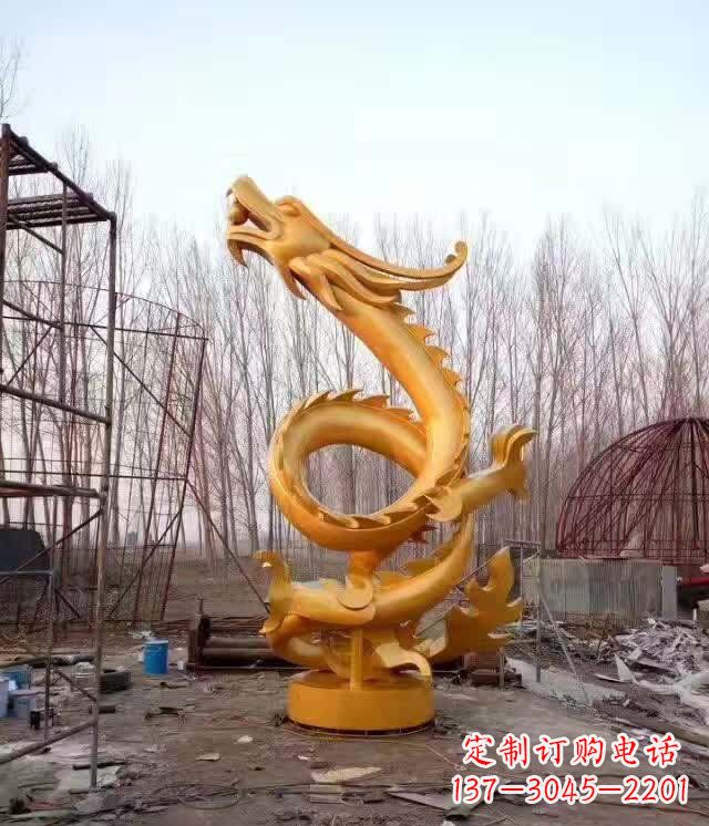 铸铜盘龙云腾铜雕