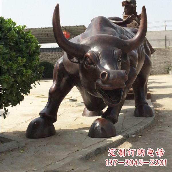 铸铜牛雕塑 华尔街铜牛