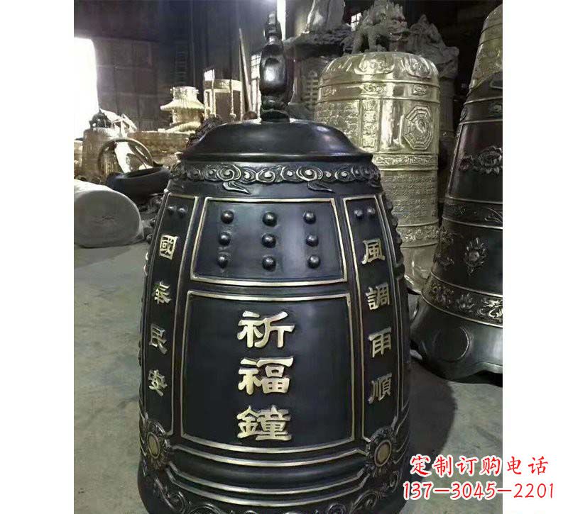 铸铜祈福钟雕塑