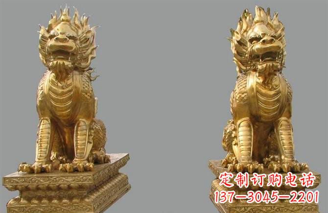 铸铜麒麟雕塑222