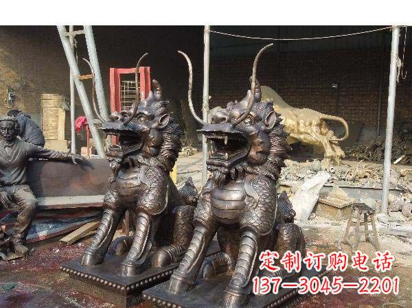 铸铜麒麟雕塑2221