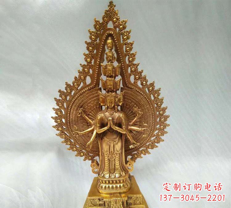 铸铜千手观音寺庙佛像
