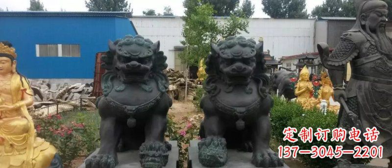 铸铜狮子看门狮子铜雕