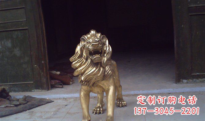 铸铜狮子西洋狮子铜雕