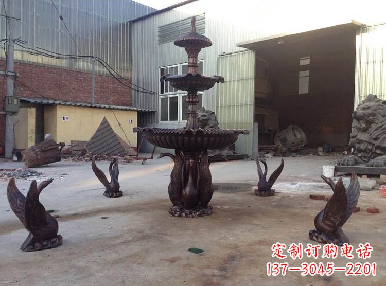 铸铜天鹅喷泉雕塑 铸铜天鹅喷泉雕塑