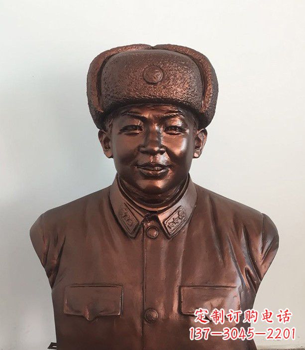 紫铜雷锋半身像