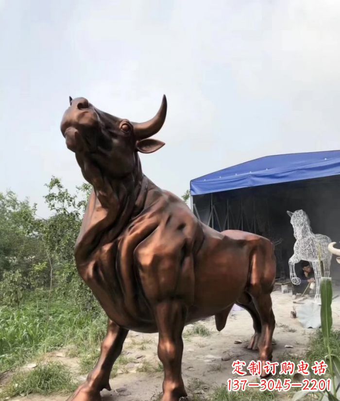 紫铜牛动物雕塑