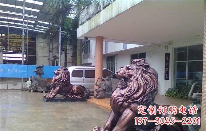 紫铜西洋狮子铜雕