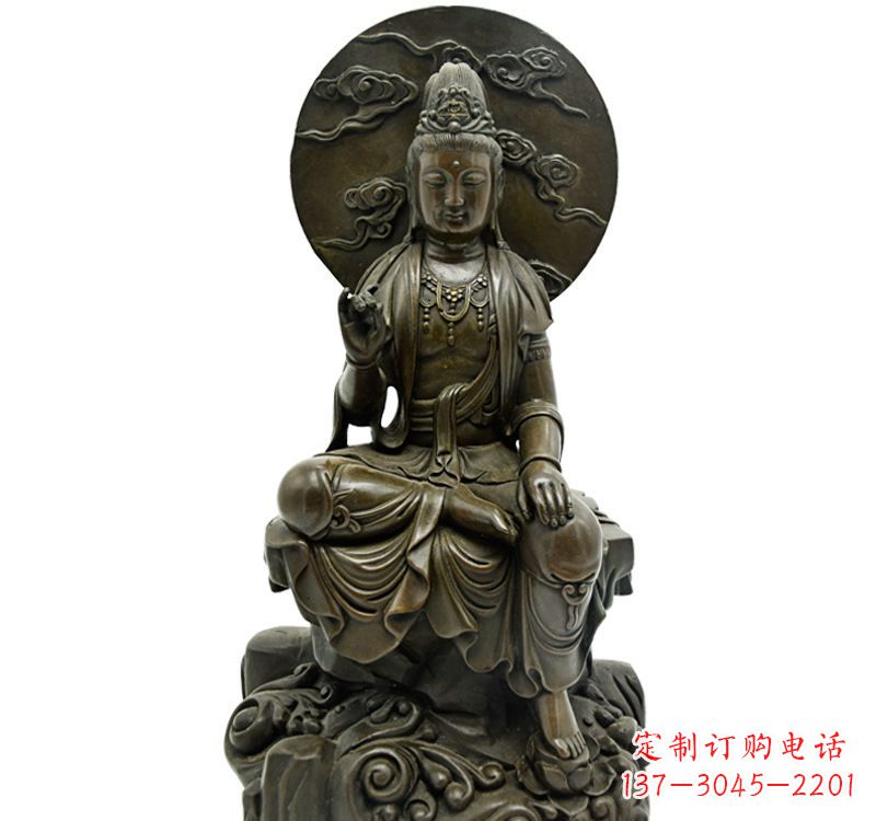自在观音菩萨仿古铜雕佛像