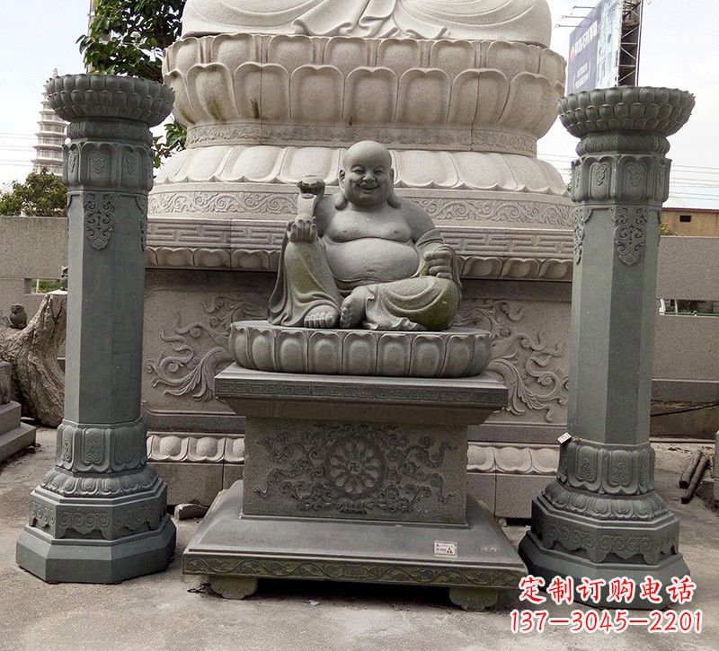 宗教庙宇如意弥勒佛石雕