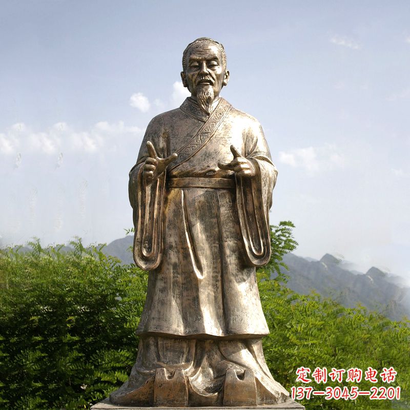祖冲之纯铜雕像