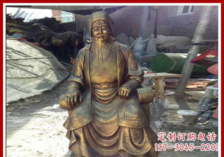 成吉思汗雕塑 - 坐式/成吉思汗/铜雕