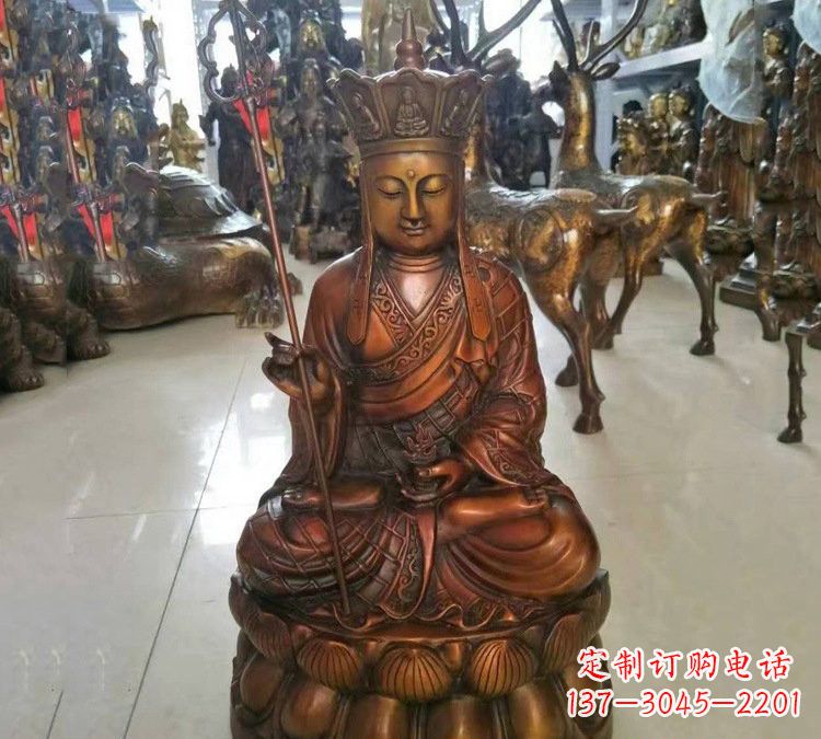 坐式地藏菩萨铜雕