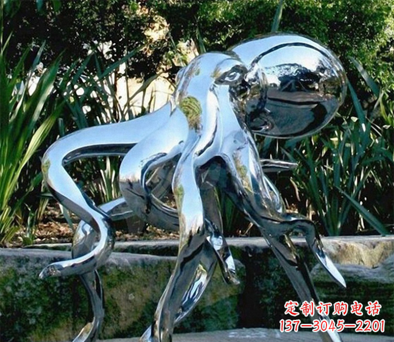 广场不锈钢章鱼雕塑