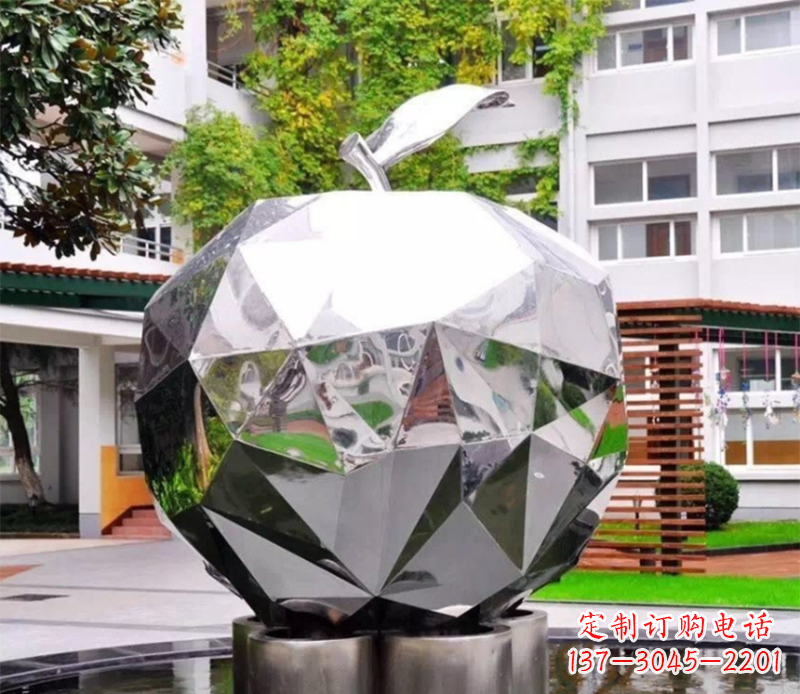 户外不锈钢水果雕塑