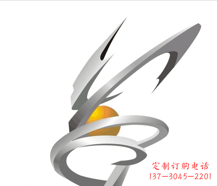 企业不锈钢螺旋金球标志雕塑