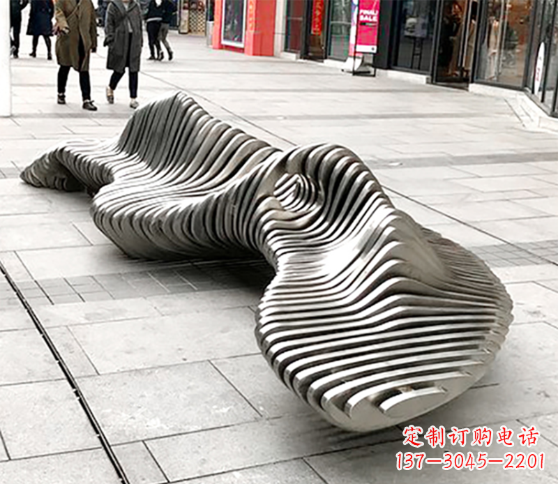 商场不锈钢座椅雕塑