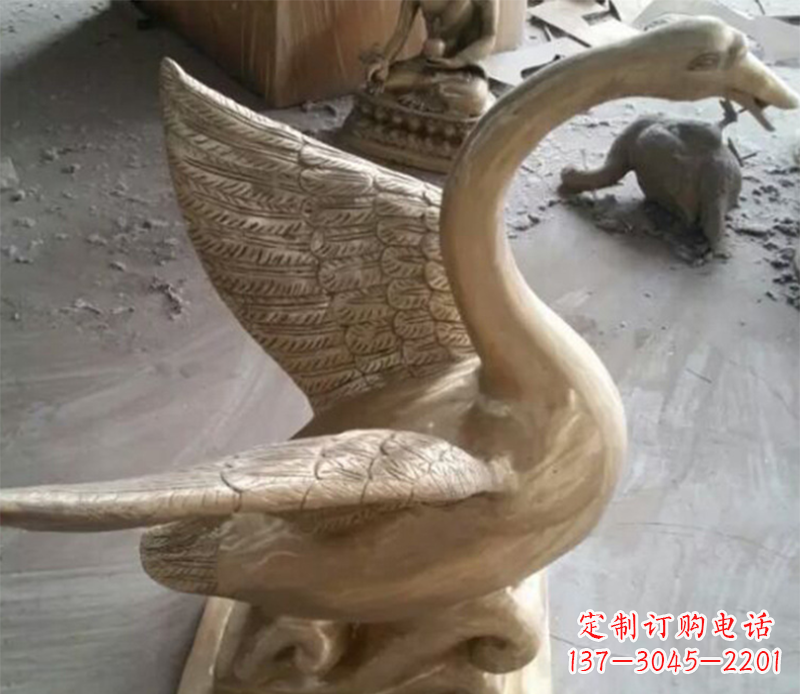 天鹅动物铜雕