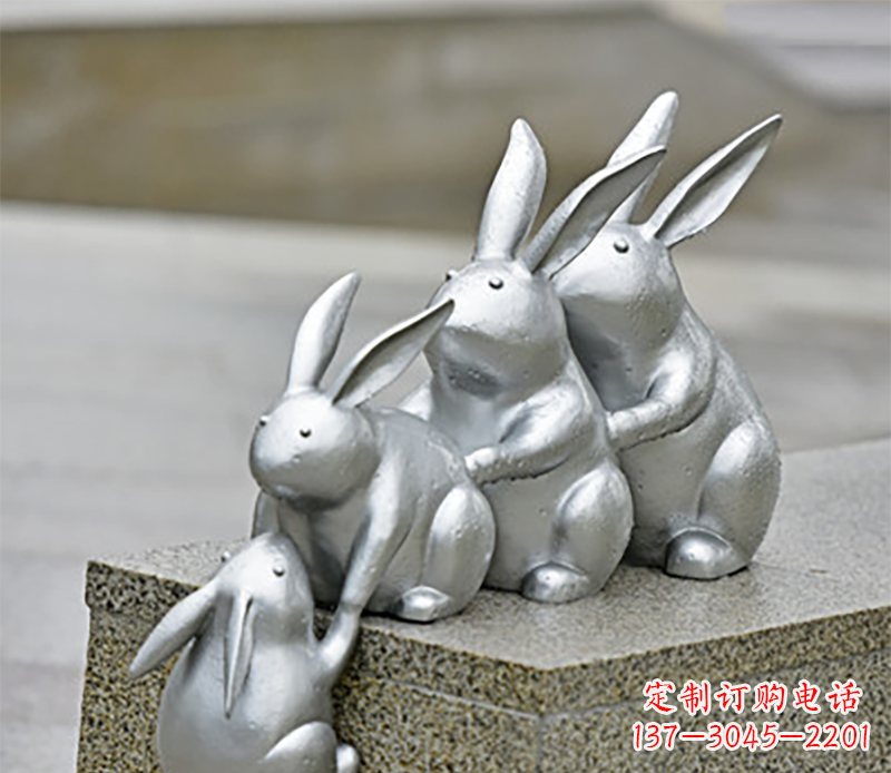 兔子雕塑不锈钢