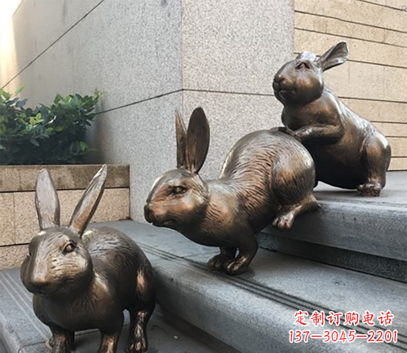 兔子铜雕