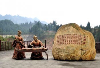 卓文君与司马相如凤求凰公园景观雕塑-历史典故人物情景雕塑