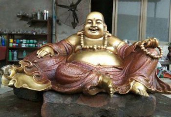 宗教供奉坐式弥勒佛铜雕
