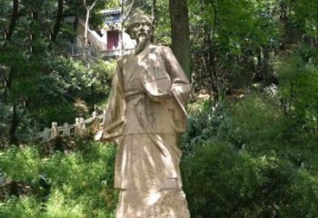 祖冲之公园雕塑-砂岩雕刻的历史名人古代数学家