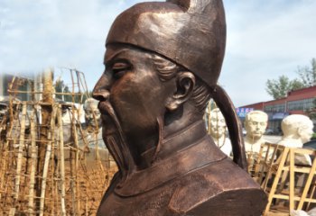 古代名人李白胸像铜雕