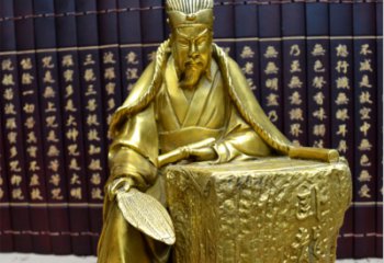诸葛亮人物广场铜雕 
