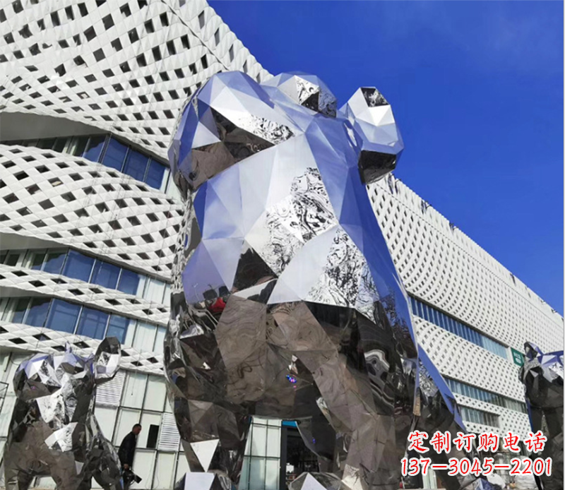 狗雕塑-广场大型不锈钢几何狗雕塑 狗雕塑-广场大型不锈钢几何狗雕塑